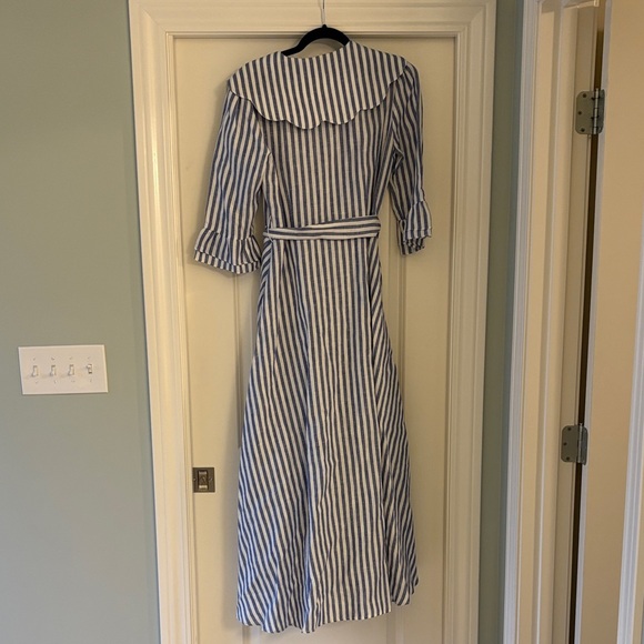 Blue and White Striped Maxi Dress - Picture 4 of 4